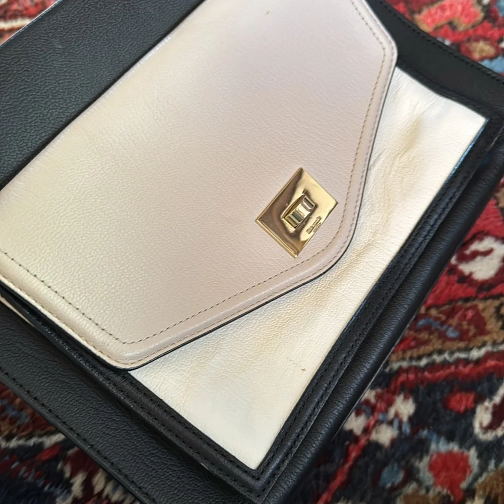 Kate Spade Chantelle Walter Place Satchel Purse Neutrals Black Pink White‎